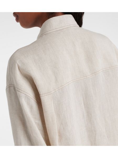 Camicia di lino oversize Brunello Cucinelli beige