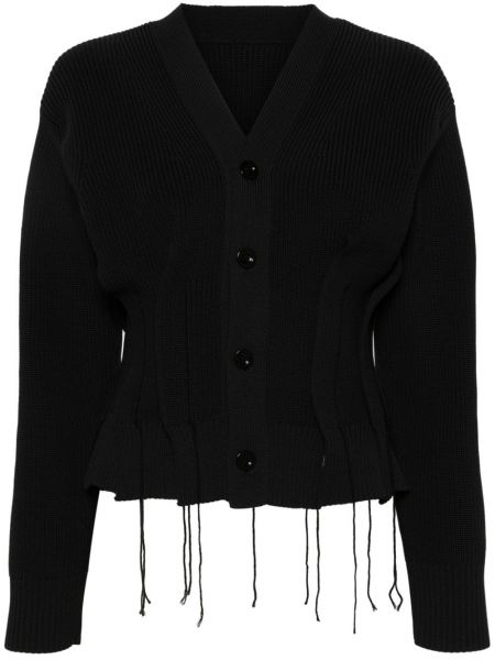 Cardigan en tricot plissé Sacai noir