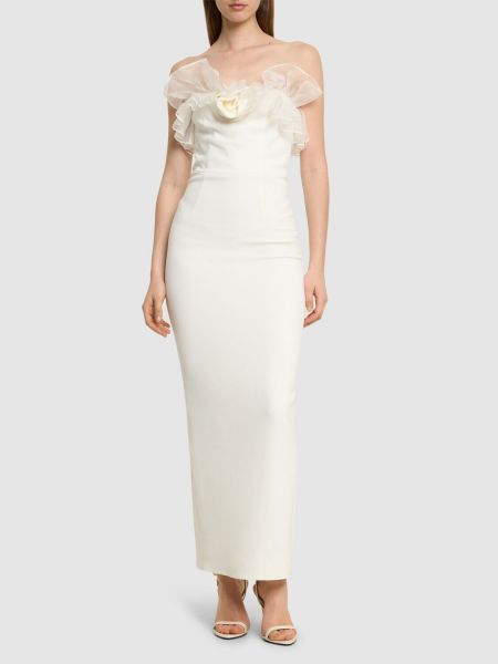 Šaty s volány Alessandra Rich bílé