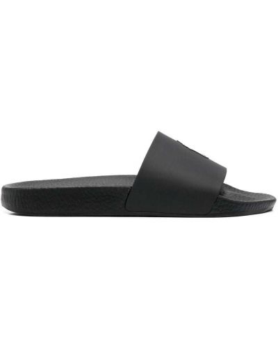 Slip on sandále s potlačou Polo Ralph Lauren čierna