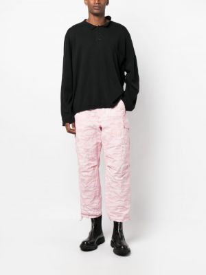 Spodnie cargo żakardowe w kamuflażu Mackintosh różowe