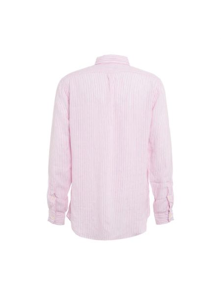 Camisa con bordado de lino Polo Ralph Lauren rosa