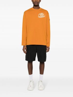Sweatshirt aus baumwoll mit print Moncler orange