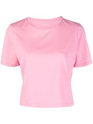 Tričko s potiskem Ea7 Emporio Armani růžové