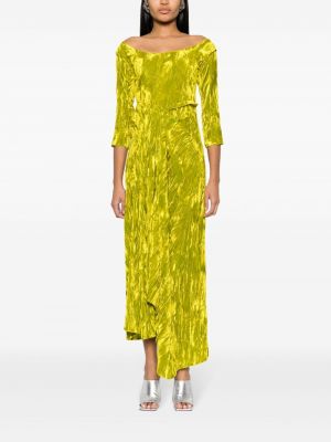 Aksamitna sukienka koktajlowa A.w.a.k.e. Mode żółta