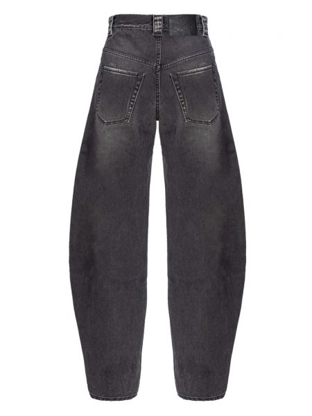 Jeans brodeés large Pinko noir