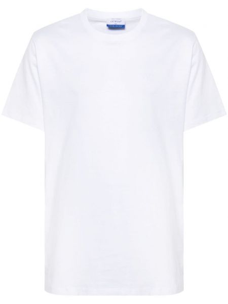 Памучна тениска бродирана Off-white бяло