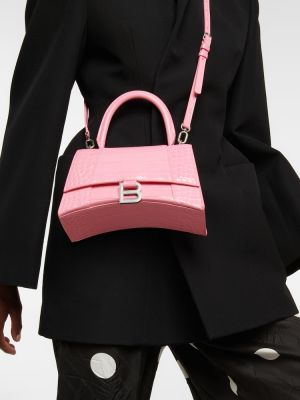Bőr crossbody táska Balenciaga rózsaszín