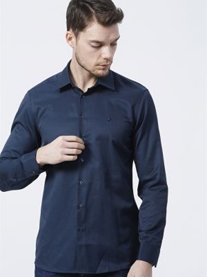 Приталенная рубашка Pierre Cardin синяя