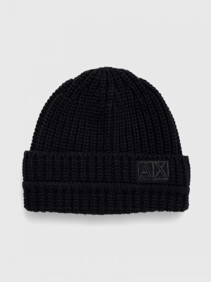 Vlněný klobouk Armani Exchange černý