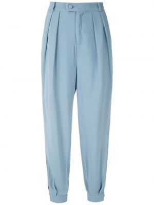 Pantalones rectos plisados Olympiah azul