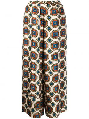 Pantalones de seda con estampado geométrico Pierre-louis Mascia