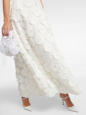 Květinové dlouhé šaty Elie Saab bílé