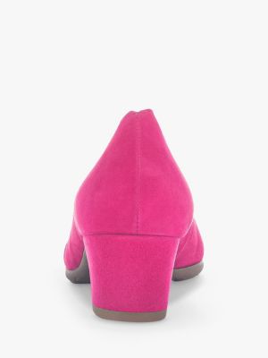 Замшевые туфли на каблуке Gabor розовые