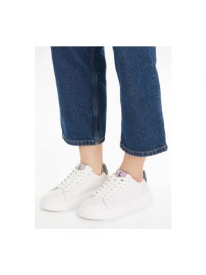 Zapatillas de cuero Calvin Klein blanco