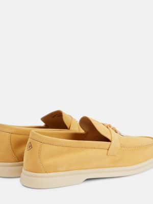 Pantofi loafer din piele de căprioară Loro Piana galben