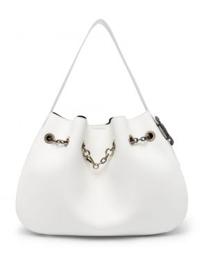 Чанта за ръка със змийски принт Just Cavalli бяло