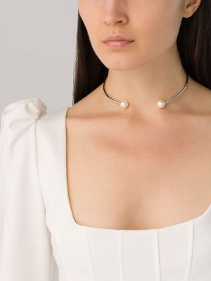 Collier avec perles Yoko London blanc