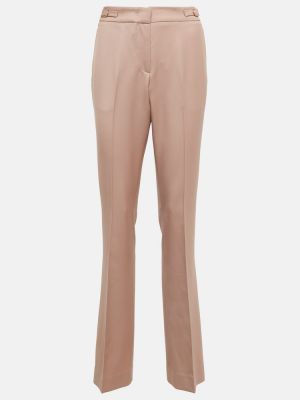 Vlněné rovné kalhoty Gabriela Hearst růžové