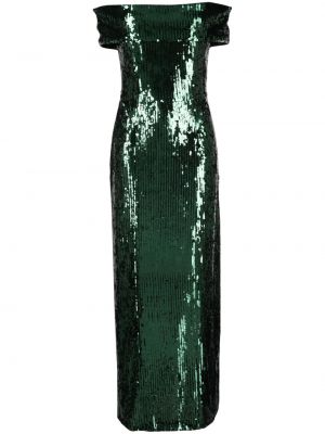 Suknele kokteiline su blizgučiais Galvan London žalia