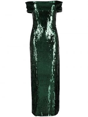 Robe de soirée à paillettes à imprimé Galvan London vert