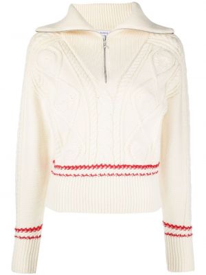 Пуловер с цип Marine Serre бяло