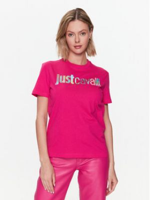 Priliehavé tričko Just Cavalli ružová