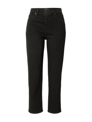 Bavlnené džínsy s vysokým pásom na zips Lee - čierna