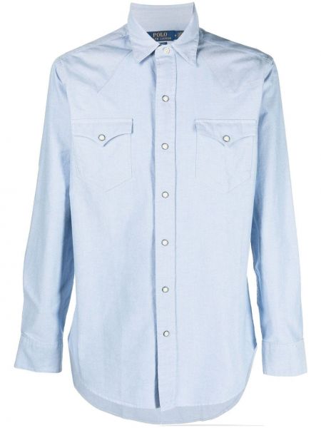 Megzta pledinė medvilninė marškiniai Polo Ralph Lauren