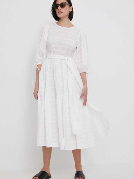 Midi haljina Barbour bijela