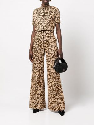Hose mit print mit leopardenmuster ausgestellt Adam Lippes braun