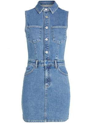 Džinsa auduma kleita bez piedurknēm Karl Lagerfeld Jeans zils