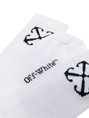 Chaussettes en coton à imprimé Off-white blanc