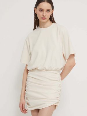 Mini haljina oversized Abercrombie & Fitch bež