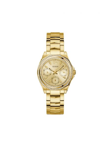 Laikrodžiai su kristalais Guess Usa auksinė