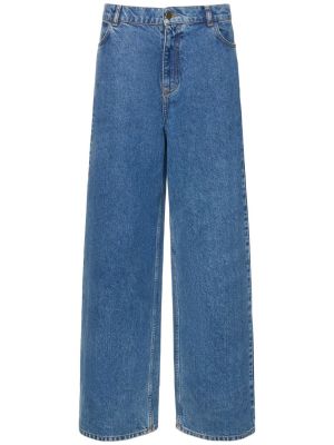 Voľné bavlnené džínsy s nízkym pásom Philosophy Di Lorenzo Serafini modrá