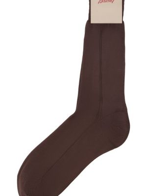 Шелковые носки Brioni коричневые