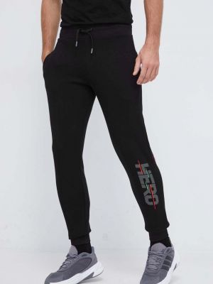 Spodnie sportowe bawełniane z nadrukiem Rossignol czarne
