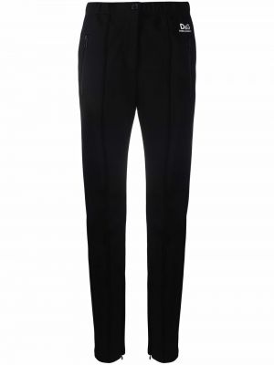 Pantalones rectos con estampado Dolce & Gabbana negro