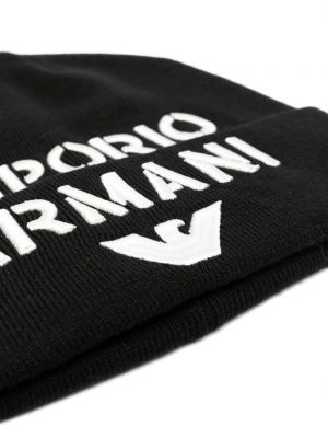 Haftowana czapka Emporio Armani czarna