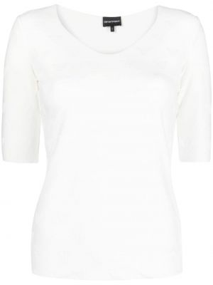 Tričko s výstřihem do v Emporio Armani bílé