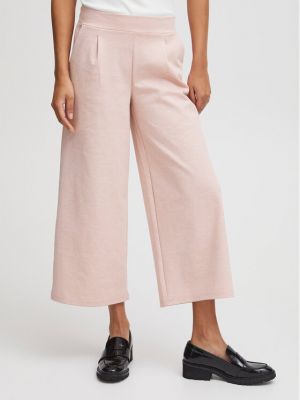 Relaxed широки панталони тип „марлен“ Ichi розово