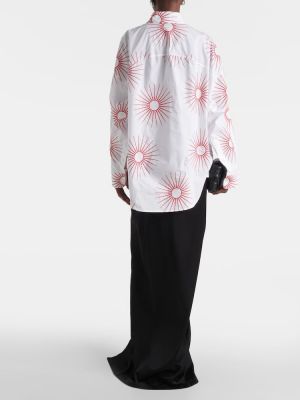 Βαμβακερό πουκάμισο με σχέδιο Dries Van Noten λευκό
