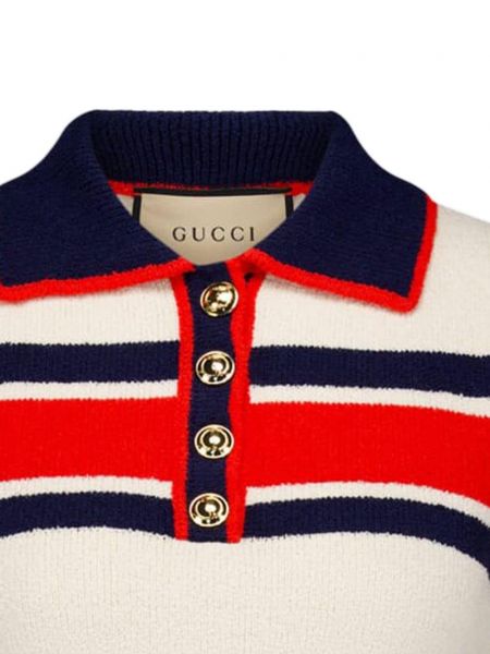 Polo à rayures en tricot Gucci