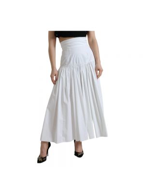 Długa spódnica bawełniana Dolce And Gabbana biała