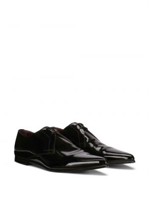 Lakuotos iš natūralios odos derby batai Dolce & Gabbana juoda