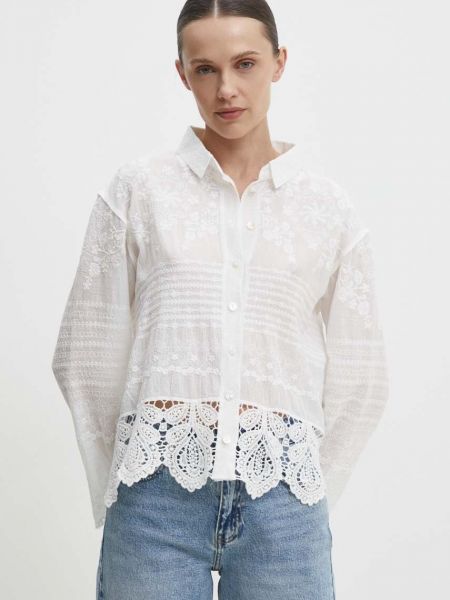 Класическа памучна риза Answear Lab бяло