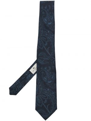 Paisley mintás selyem nyakkendő nyomtatás Etro kék