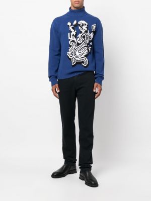 Sweter z wzorem paisley Etro niebieski