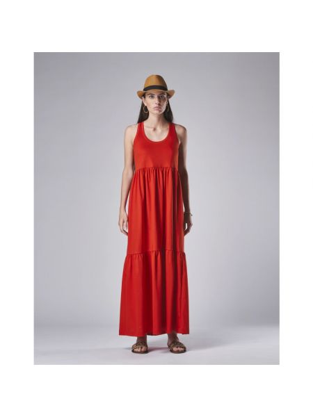Sukienka długa z dżerseju Douuod Woman czerwona